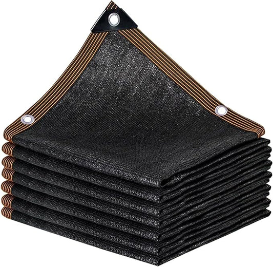 QLOFEI 60-70% Shade Cloth with Grommets, Sunblock Shade Sail Mesh Tarp for Plant Greenhouse, Easy to Hang Shade Cloth for Patio Kennel Chicken Coop Lawn Garden Shade Neting Cover, 10x15 FT