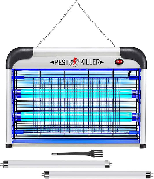 Indoor Bug Zapper Plug-in, Electric Mosquito Zapper Fly Killer, Powerful 20W Flying Insect Mosquito Repellent Lamp, Bug Light Trap Catcher for Gnat Fruit Fly Moth Pest Control w/ 2 Replacement Bulbs