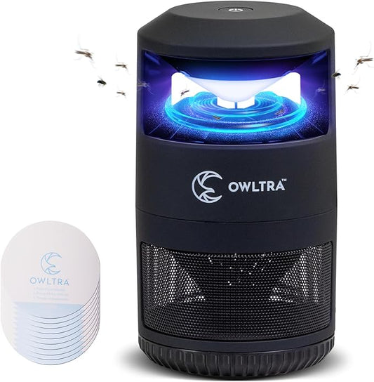 IMT-L60 Indoor Electric Insect Trap, Catcher & Killer Lamp for Fruit Flies, Mosquitos, Moths, Gnats, and More with UV Light Attraction and Fan Suction, Black