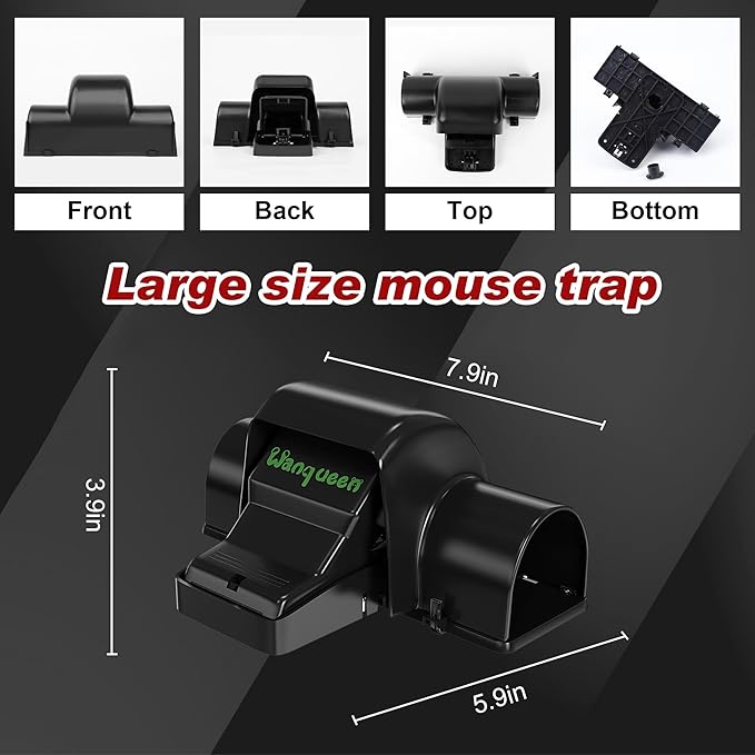 Reusable Rat & Chipmunk Traps, Prevents Accidental Triggering Mouse Trap, Tunnel Dual-Entry Squirrel Trap for Big Rats, Large Efficient Capture Device, Snap Traps for Humane Capture