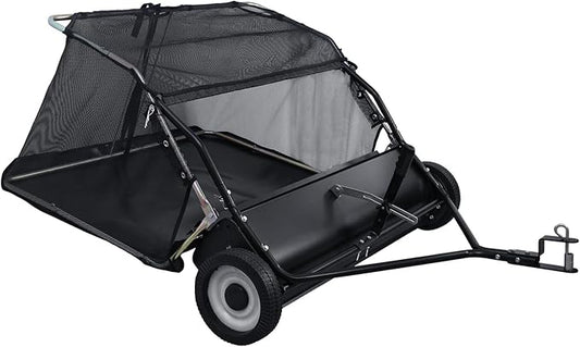 Tow Behind Lawn Sweeper | 44" Lawn Sweeper Tow Behind | 25 cu. ft Large Capacity Leaf & Grass Collector,Heavy Duty Leaf & Grass Collector with Adjustable Sweeping Height | for Yard, Lawn, Farm