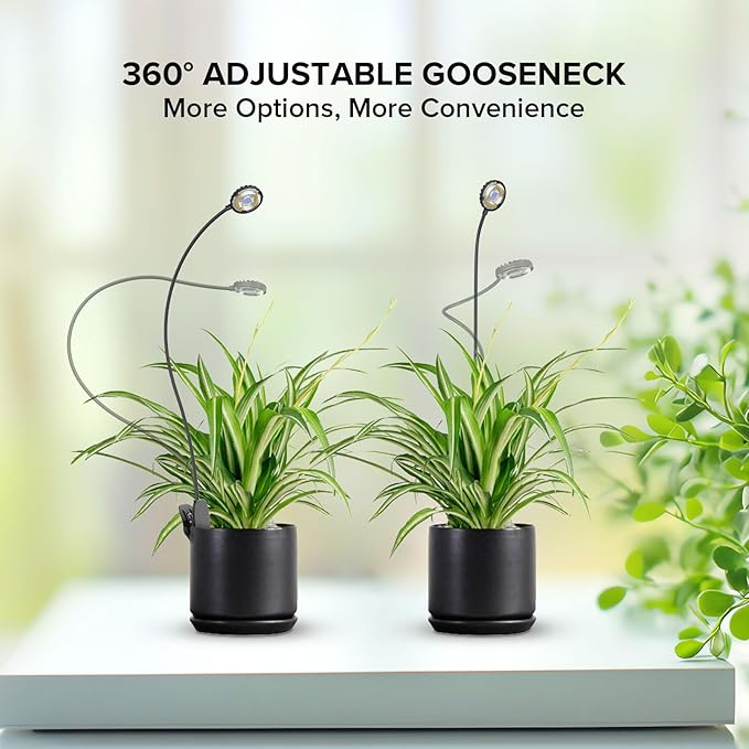 Plant Grow Lights, Clip on Grow Light for Indoor Plants, Full Spectrum LED Plant Lights for Indoor Growing with Timer，4-Level Dimmable for Growth Small Grow Lamps 2 Pack