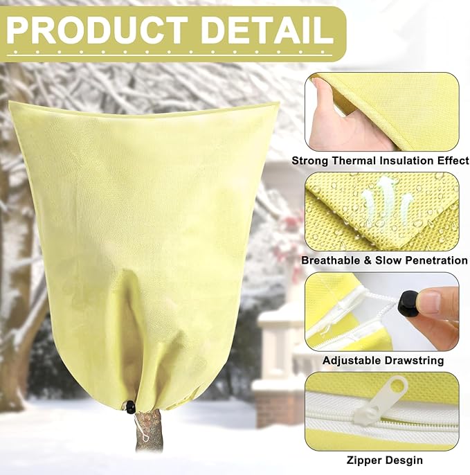 DQS 2 Pack Plant Covers Freeze Protection, 47.2" x70.8" Winter Frost Protection Blankets Frost Cloth,Suitable for Outdoor Winter Frost, Cold Weather, shrubs, Trees, Jackets, and coverings