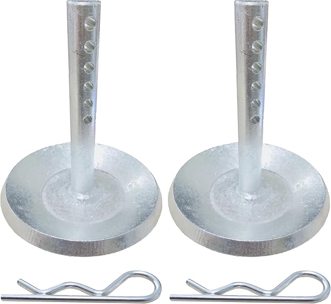 (2-Pack) 2208864 Snow Plow Blade Protector Skid Shoe for Heavy-Duty Skid - Round Shaft and Adjustable Pin Placement Lock