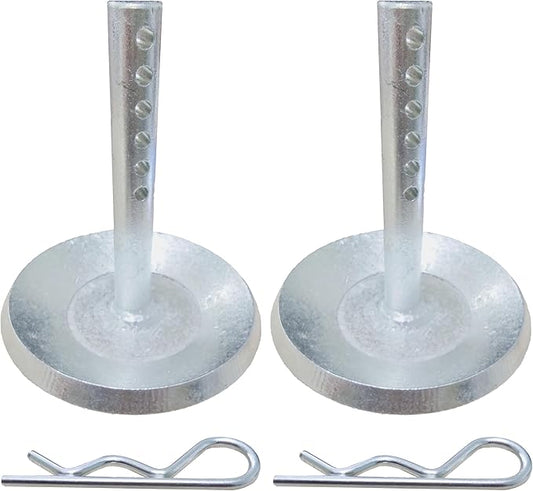 (2-Pack) 2208864 Snow Plow Blade Protector Skid Shoe for Heavy-Duty Skid - Round Shaft and Adjustable Pin Placement Lock