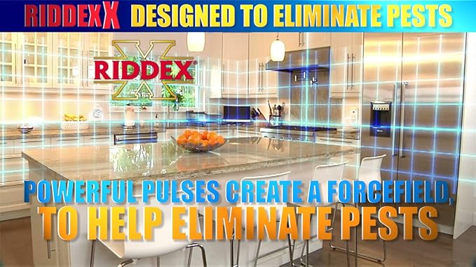 Riddex X Plus Insect Repellent - Plug in, Mouse Deterrent - Pest Reject for Defense Against Rats, Mice, Roaches, Bugs and Insects - Control Pests with No Toxins