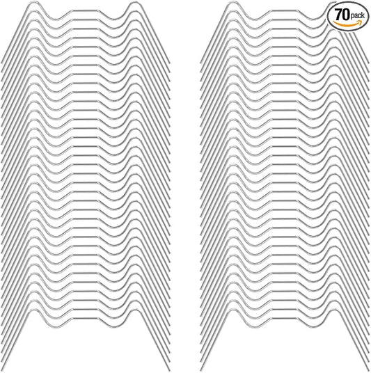 70 Pieces Stainless Steel Greenhouse Panel Clips Greenhouse Glazing Clips Wire Clip Thick Gauge Wire W Type Clip Stability High Tensile for Harbor Freight 2.95 inch/7.5cm
