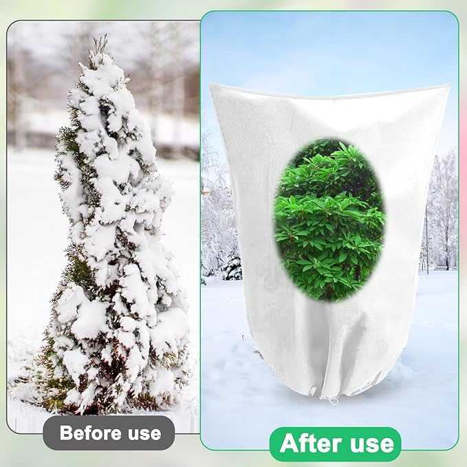 DQS 3 Pack Plant Covers Freeze Protection, 23.6" x 31.4" Winter Frost Protection Blankets Frost Cloth,Suitable for Outdoor Winter Frost, Cold Weather, shrubs, Trees, Jackets, and coverings