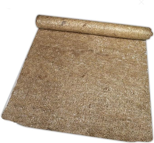 Farm Plastic Supply 100% Biodegradable Erosion Control Blanket - Straw/Coconut Straw Garden and Landscape Cover, Straw Blanket, Erosion Control (2' x 112.5')