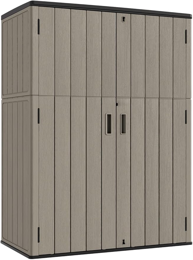 KINYING Plastic Shelving for 37 Cu.ft Horizontal Shed and 57 Cu.ft Vertical Shed, One Shelf with 2 Hooks On The Package, 25.5 in * 13 in, Easy Assembly