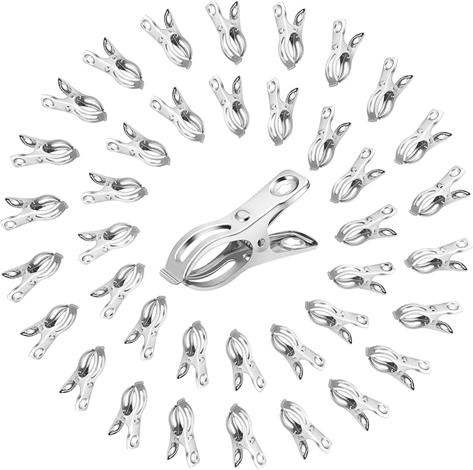 120 Pcs Greenhouse Clips, Garden Clips for Netting, Stainless Steel Greenhouse Clamps, Have a Strong Grip to Hold Down The Shade Cloth or Plant Cover on Garden Hoops or Greenhouse Hoops