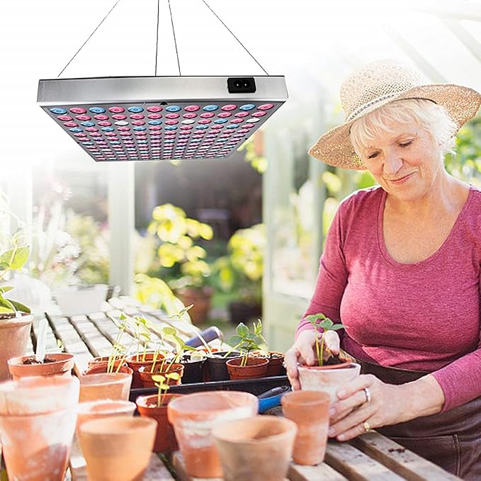 Juhefa LED Grow Lights, Full Spectrum Grow Lamp with IR & UV LED Plant Lights for Indoor Plants,Micro Greens, Clones, Succulents, Seedlings, Panel Size 9.9x9.9 inch