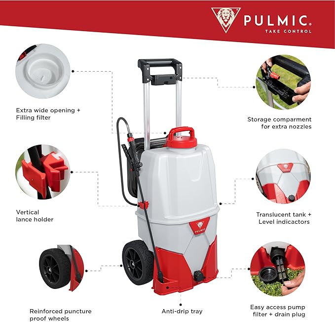 Electric Sprayer for The Application of agrochemical Products. 3 speeds. 35L. 4 bar. up to 7 Hours of Autonomy. Removable Lithium Battery. Includes Accessories (9.25 Gal Cart Sprayer)