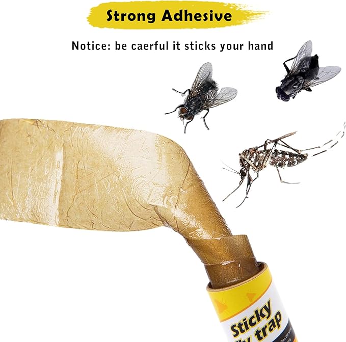 40 Rolls Fruit Fly Traps for Indoors, Fly Trap, Fly Trap Indoor for Home,Fly Traps Outdoor, Sticky Fly Strips, Fly Glue Paper Tape Catcher Ribbon for Gnat Fungus Fruit Flies