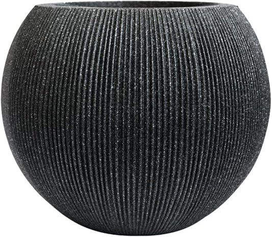 11.8 H x 14.5" Dia (10" Pot Opening) Plastic Round Black Planters for Outdoor Plants, Resin Flower Pot for Indoor and Outdoor Plants, Plant Pot with Drainage Holes and Plug for Home Patio Garden