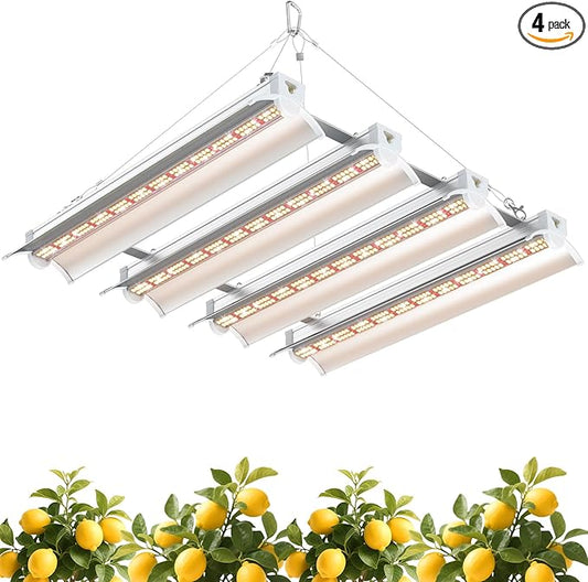 JESLED T8 1.4FT/16inch 160W Full Spectrum Plant Growing Lights with Timing Function, Plug in Suspended Fixture for Greenhouse Cultivation, 2x2/3x3ft Grow Tent Room, Laboratory Plant Cultivation