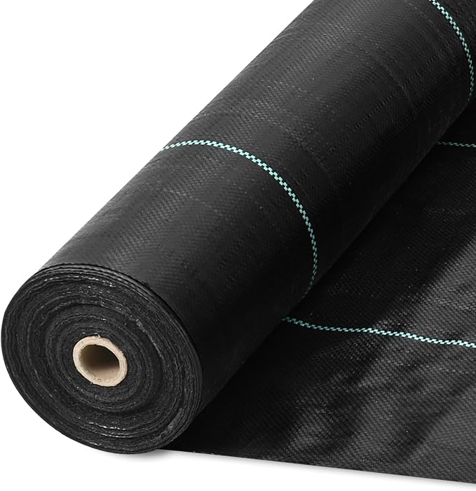 VEVOR Weed Barrier Landscape Fabric, 3x300 FT Heavy Duty Garden Weed Fabric, 3.2Oz Woven Weed Control Fabric, Weed Blocker Mat, Easy Setup, Durable PP Gardening Fabric for Driveway Ground Cover, Black