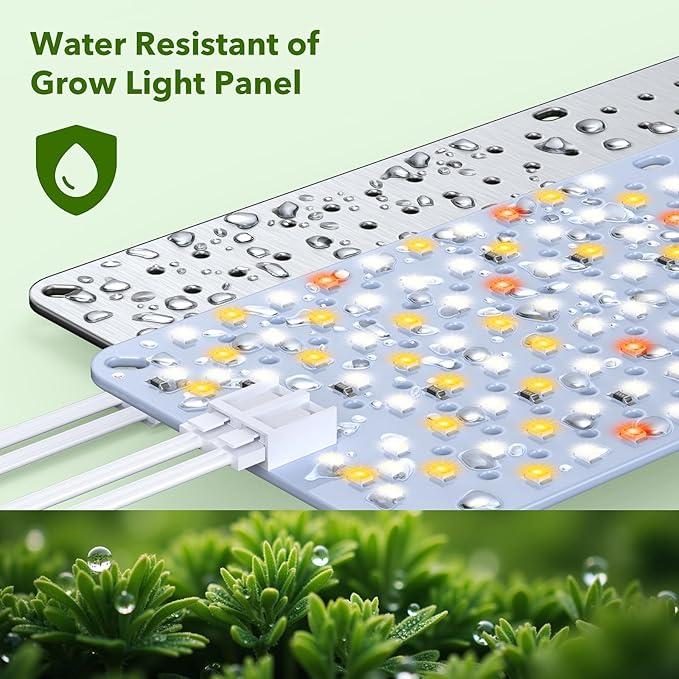 Full Spectrum Grow Lights, 36W(Actual Power) Plant Grow Lights for Indoor Plants with Daisy Chain Function, Sunlike Spectrum,768 LEDs and 4/8/12/16/20H Timer for Seed Starting(Pack4)