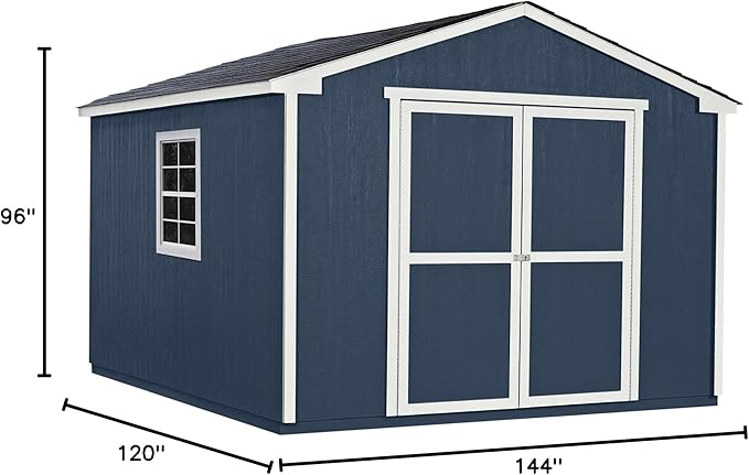 Handy Home Products Charleston Value Gable 10x12 Do-It-Yourself Wooden Storage Shed with Floor, 2x3 framing- Does not Include Paint or Roofing Shingles