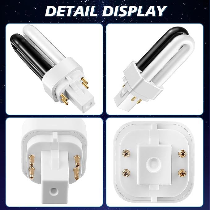Qualirey 2 Pack 41050 7W Replacement Bulb, Upgraded 2 Color Bug Zapper Replacement Bulb Compatible with Dynatrap DT1050 DT1100 DT1250, 1/2 Acre Mosquito UV Light Trap Replacement Bulbs