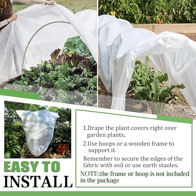 Plant Covers Freeze Protection, 7FT x 100FT 0.9oz Reusable Floating Row Cover Plant Blankets Frost Cloth for Clod Winter Frost Sun Pest Protection