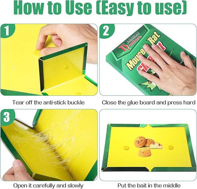 48 Pack Mouse Glue Traps Large Size Mouse Traps Sticky Pad with Enhanced Stickiness Pest Rat Sticky Traps Board for Rodent Cockroach and Other Insects House Indoor Outdoor