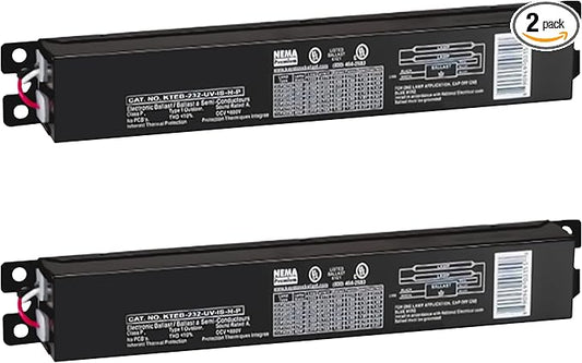 OHLECTRIC 2 Pack - Replacement for Keystone KTEB-232-UV-IS-H-P 2 Lamp T8 Electronic Fluorescent Ballast with High Light Output | 120-277V Input with Instant Start Operation | 1.18 Ballast Factor