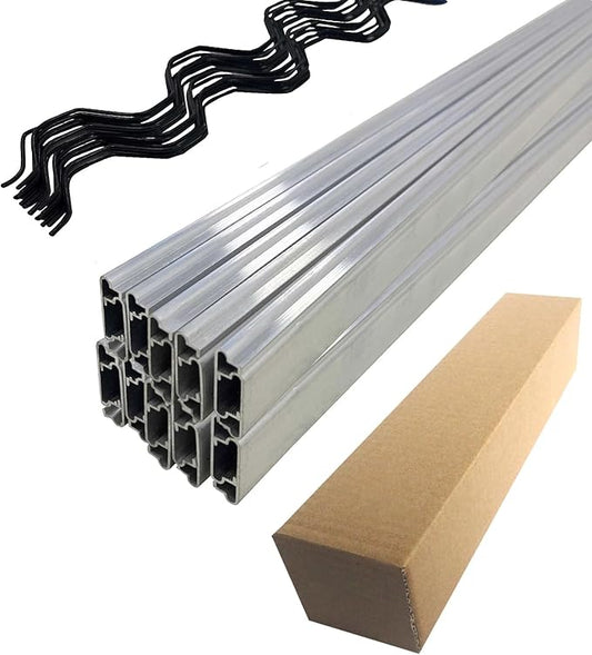 10 Set Greenhouse Spring Wire and Lock Channel Kit,6.6 FT PVC-Coated Wires & Aluminum Channels for Plastic Film,Shade Cloth Attachment System