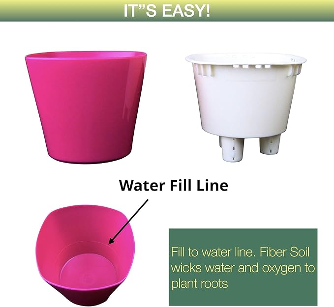 Window Garden – Aquaphoric Self Watering Mini Planter Pots (3 Pack) – Grow On Indoor Sill. Perfect for Potting Small Plants, Herbs, African Violets, Succulents, or Start Seedlings.