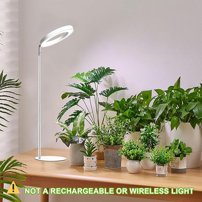 yadoker 144 LEDs Full Spectrum Plant Grow Light for Indoor Plants，Height Adjustable, 6.3" Aluminum Housing,Automatic Timer with 8/12/16 Hours,10-Level Brightness,Ideal for Small and Medium Plant Grow