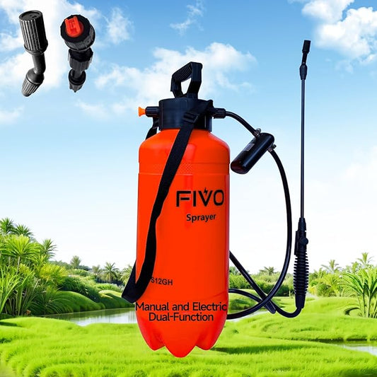 Battery Powered and Manual Sprayer (Dual Function) for Yard, Garden and Agriculture 2 Gallon