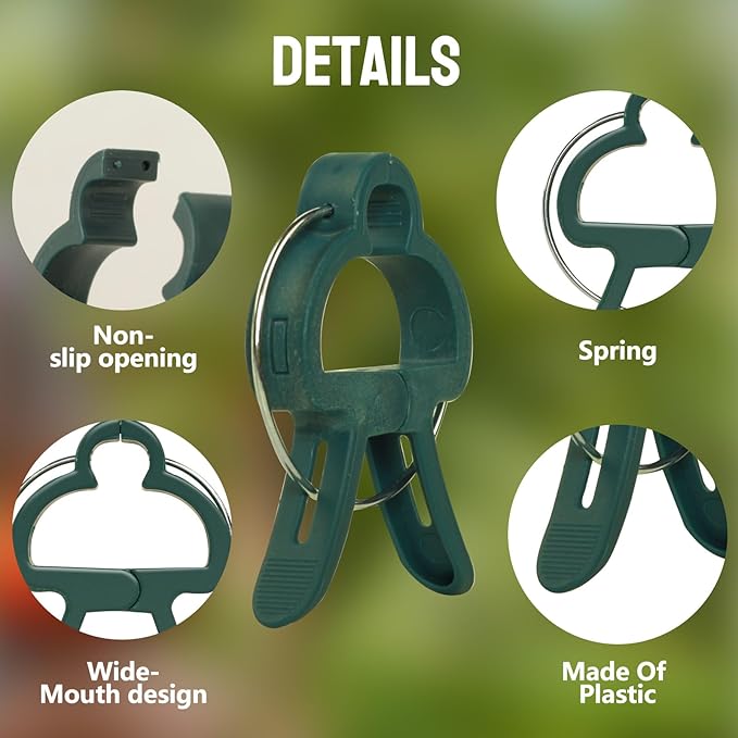50 PCS Tomato Clips for Climbing Plants - Durable Plant Support Clips for Tomato, Cucumber, Flower, Squash Vine - 25 Large & 25 Small Clips Included