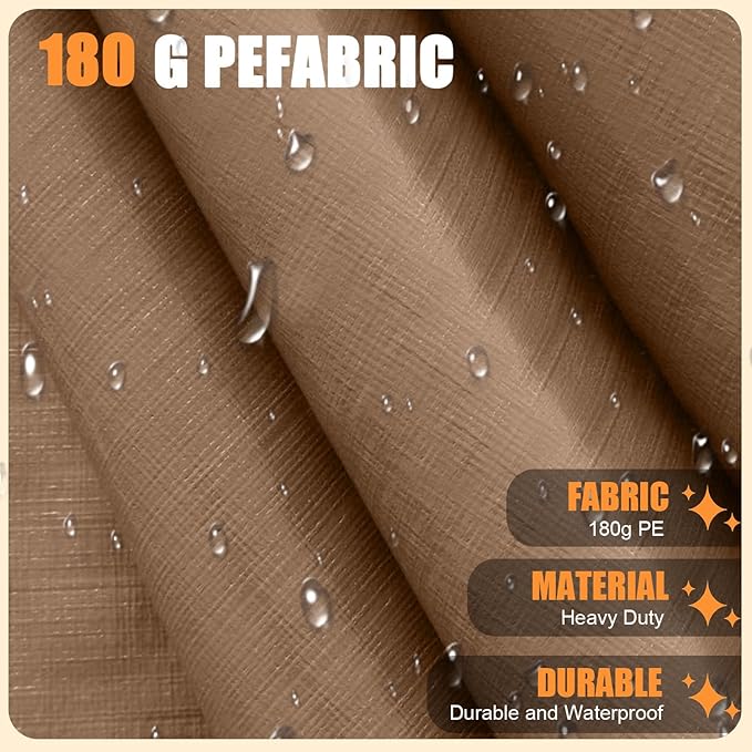 12'x20' Canopy Replacement Cover,Beefull Carport Replacement Canopy for Car Garage, Waterproof & UV Protected Tarp with Ball Bungees, Beige(Frame is not Included)