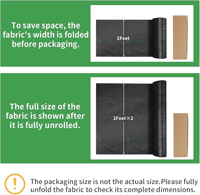 mupera Heavy Duty Weed Barrier Fabric - 4ft x 300ft Professional Grade Landscape Fabric, UV-Resistant 3.8oz Woven PP Ground Cover for Garden & Lawn, Commercial Strength Weed Control (Black)