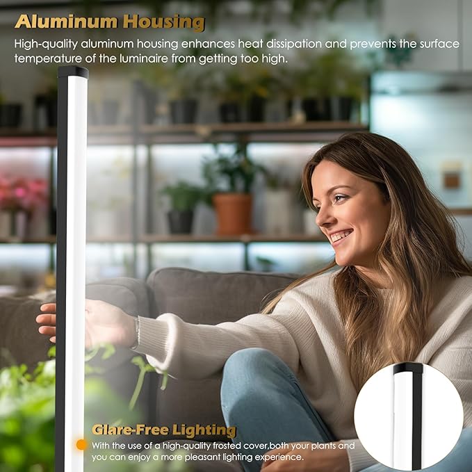 Grow Light with Auto-Timer, Hanging and Standing Grow Lights for Indoor Plants,3 Light Modes, Detachable Full Spectrum Plant Lights for Wide Area Coverage in Indoor Plants (30 in)