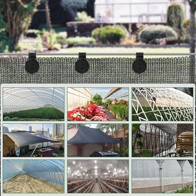 Shade Cloth Heavy Duty Lock Grip, 2023 New Shade Cloth Fix Plastic Clamp, Premium Tarp Clips Fence Fabric Clips for Greenhouse Outdoor Garden Netting, Anti Bird Netting, Sun Shade Net (100 Pcs)