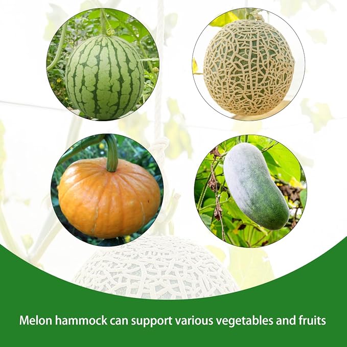 Belit 10 Pack Melon Hammock net Bag to Prevent Falling,Perfect for Growing Cantaloupe Pumpkin Watermelon in Vertical Garden White