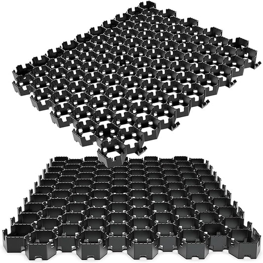 Standartpark Vodaland Permeable Pavers - HexPave Grass & Gravel Permeable Paver System - 100% Recycled PPE Plastic Pavers, Handles 27,000 lbs, 1" Depth, 1450 s.f / 488 Units