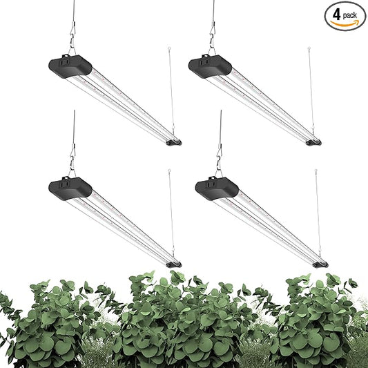 LED Grow Light Full Spectrum Light Linkable 5000K Daylight + 660nm Red Indoor Plant Lighting Fixture (4-Pack 4 FT)