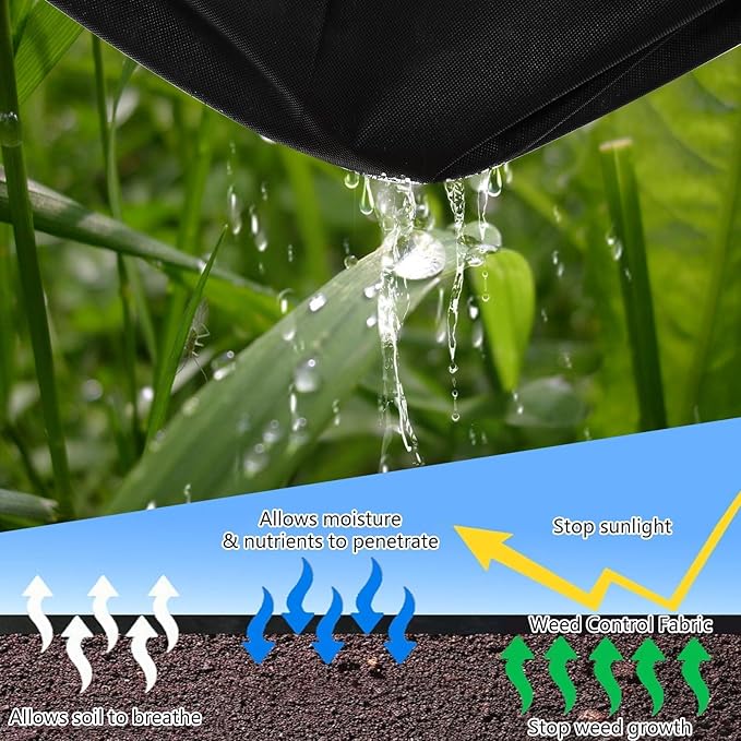 4ft x 100ft Weed Barrier Landscape Fabric 1.8oz, Premium Non-Woven Ground Cover Weed Block Gardening Mat, Easy Setup, Superior Weed Control, for Erosion Control, Weed Block, Ground Cover