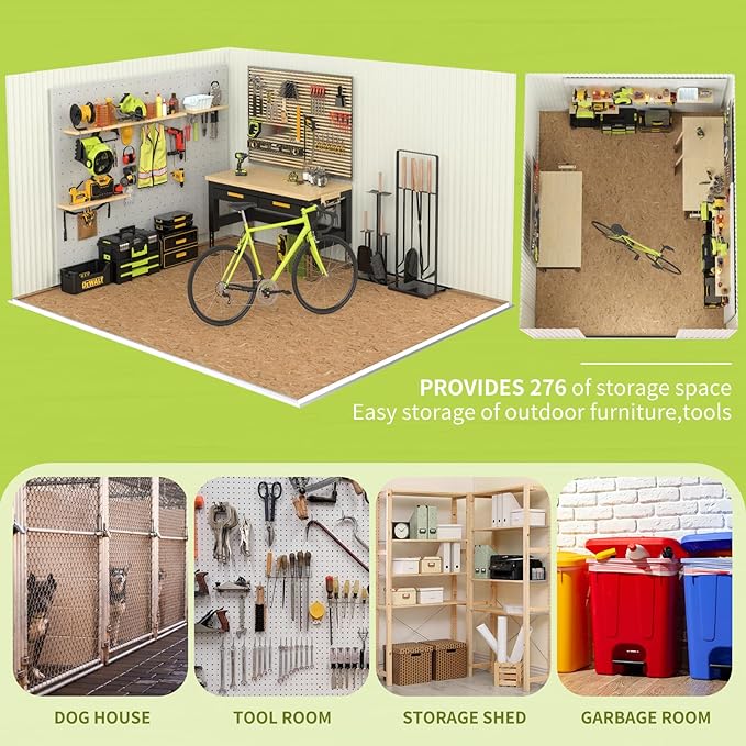 Metal Storage Shed,Outdoor Storage Building 10x12,Large Backyard Sheds with Lockable Doors,Waterproof Outside Storage Shed
