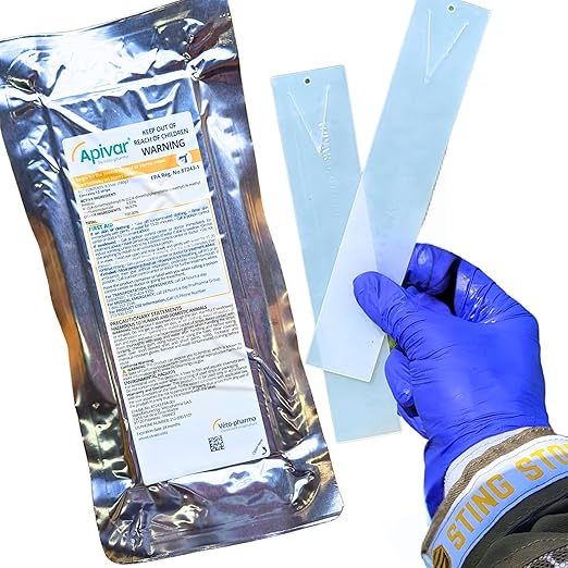 Apivar Strips Varroa Mite Treatment for Honey Bees with Easy-Rip Strips - 97-99% Effective Against Mites (12 Pack)