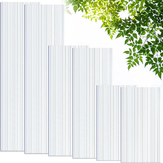 Tatuo 6 Pack 4' X 2' X 0.32'' Polycarbonate Greenhouse Panels Polycarbonate Sheets Twin-Wall Roof Panels Waterproof UV Protected Clear Corrugated Plastic Roofing for Greenhouse Replacement