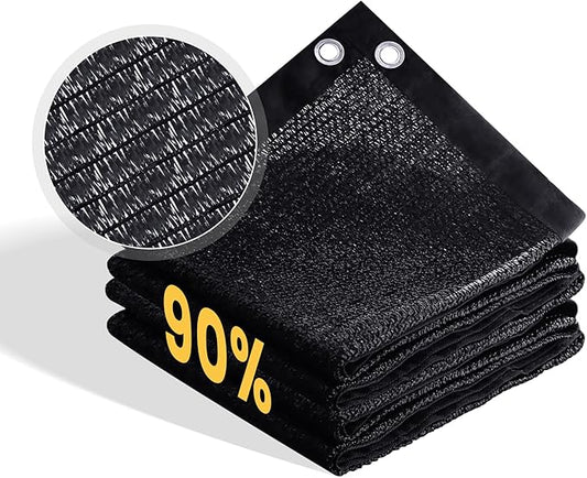 VICLLAX 90% Shade Cloth, 17x19FT Durable Black Mesh Trap with Every 3 FT Grommet, Sun Shade Fabric Netting for for Plants Cover, Greenhouse, Chicken Coop, Barn Kennel, Garden Patio