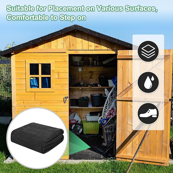 Outdoor Storage Shed Mat, 3x6 FT Waterproof Small Shed Flooring Mat for Patio Furniture Floor Protecting from Wear/Liquid/Dust/Oil, Non-Slip Carport Pad [Grey]