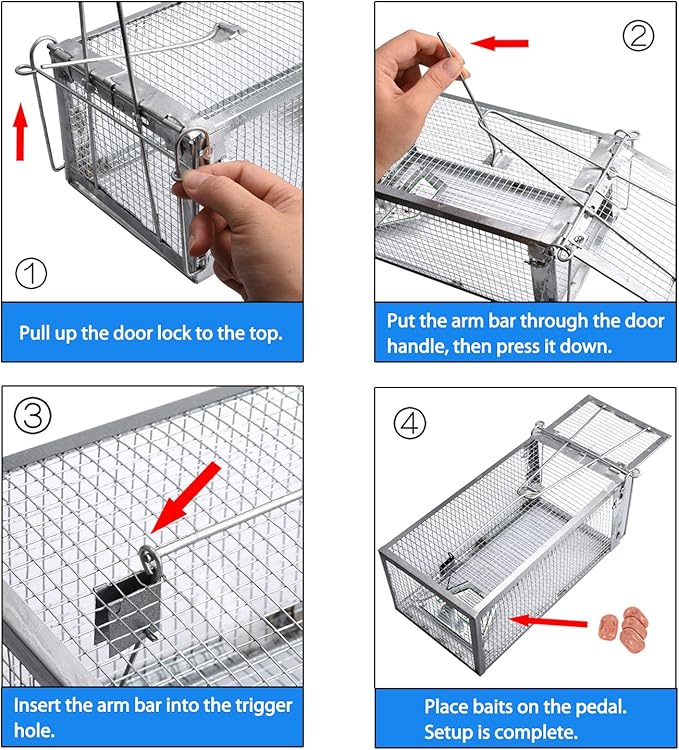 Gingbau Chipmunk Trap Humane Live Mouse Rat Cage Trap - Small