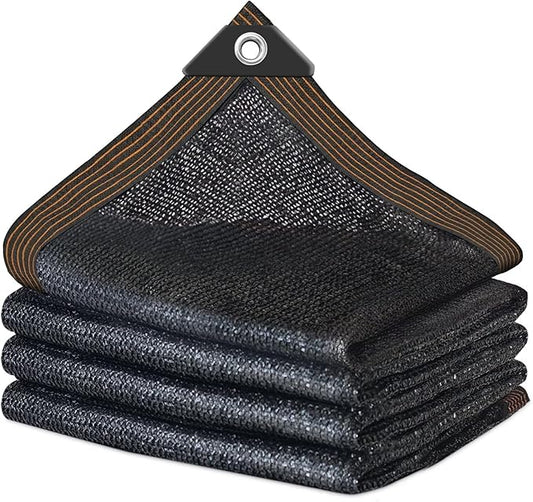 QNLONG Shade Cloth for Garden， 90% Black Shade Net Mesh Tarp with Grommets Sun Shade Cover Tear Resistance for Plants Greenhouse Chicken Coop Vegetables Pergola 6x6FT