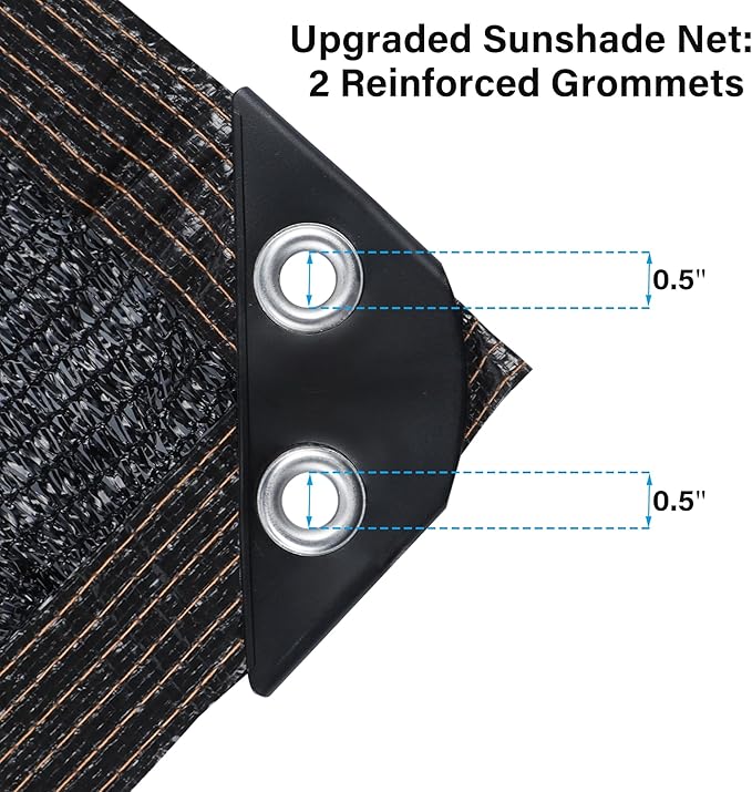 winemana 50% Black Shade Cloth, 3.3 x 10 FT Garden Mesh Tarp for Plants Heat Protection with Grommets, Sunshade Plant Cover for Greenhouse, Barns Kennel, Outdoor Netting Screens for Patio & Porch