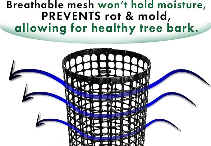 Mesh Tree Bark Protector Guard 48 Inches Tall (5 Pack) Heavy Duty with Zip-Ties, Tree Trunk Protectors from Trimmers, Tree Guard, Tree Protector for Saplings and Fruit Trees