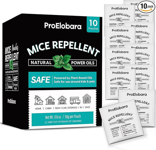 Mouse Repellent Pouches with Peppermint Oil: Natural Rodent Repellent Indoor to Get Rid of Rats, Mice, Squirrels - Safe for Pets and Kids, Rat Repellent for House, Car, Mice Repellent for Outdoor Use
